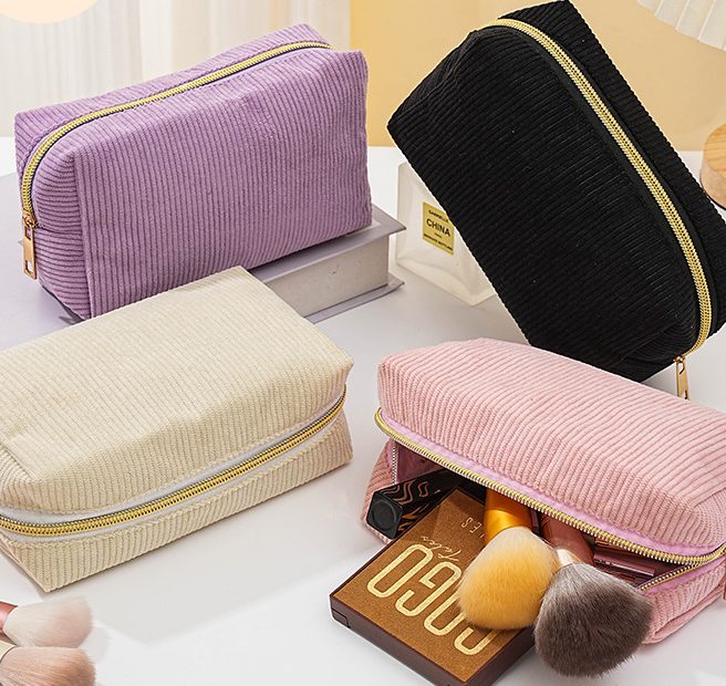 Corduroy Makeup Pouch